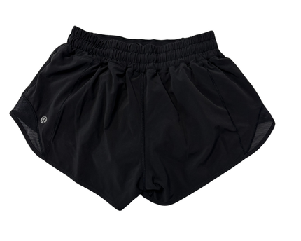 Lululemon Athletica Black High-Rise Mesh Detail Sports Shorts