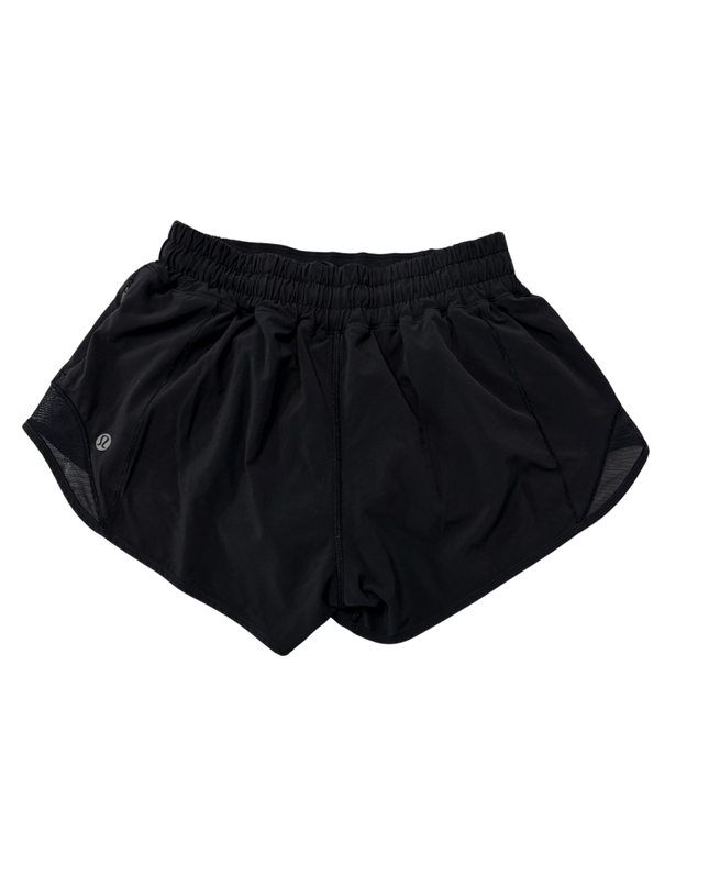 Lululemon Athletica Black High-Rise Mesh Detail Sports Shorts