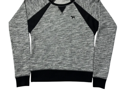 PINK Grey Marl Raglan Sleeve Sweatshirt