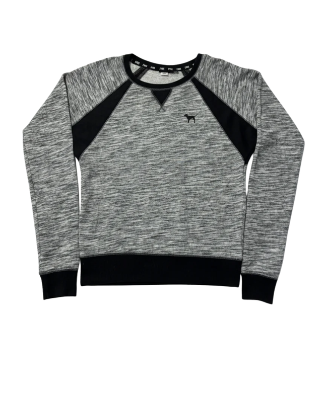 PINK Grey Marl Raglan Sleeve Sweatshirt