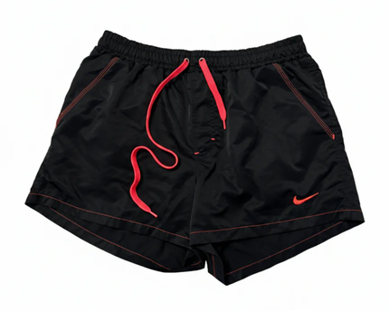 Nike Black Athletic Sports Shorts with Neon Trim