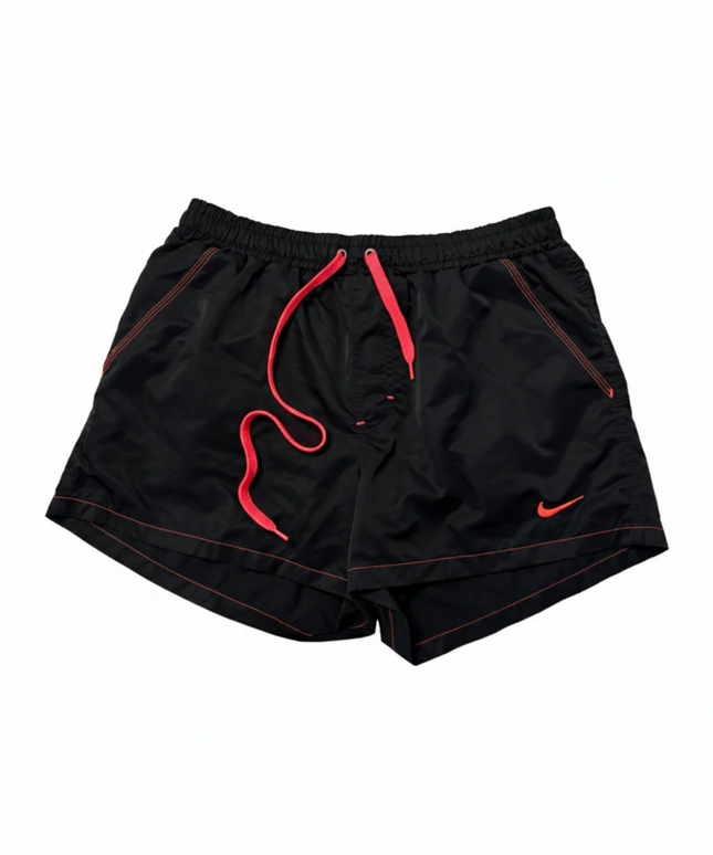 Nike Black Athletic Sports Shorts with Neon Trim