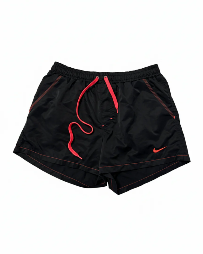 Nike Black Athletic Sports Shorts with Neon Trim