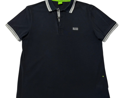 Hugo Boss Navy Blue Regular Fit Cotton Polo Shirt