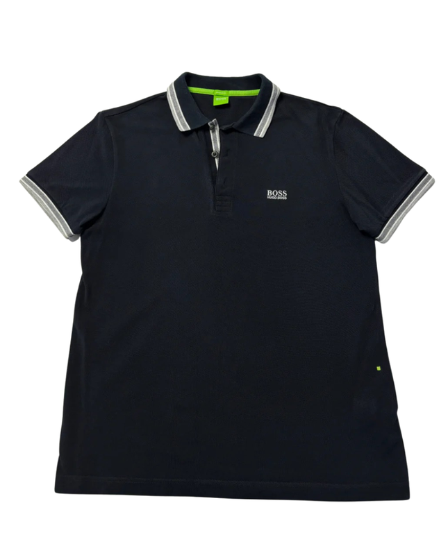 Hugo Boss Navy Blue Regular Fit Cotton Polo Shirt