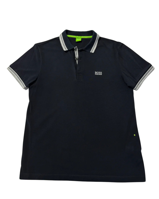 Hugo Boss Navy Blue Regular Fit Cotton Polo Shirt