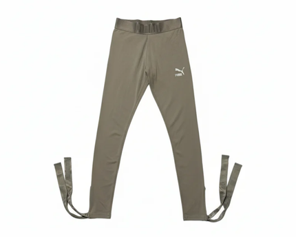 Puma Taupe Tie-Ankle Logo Leggings