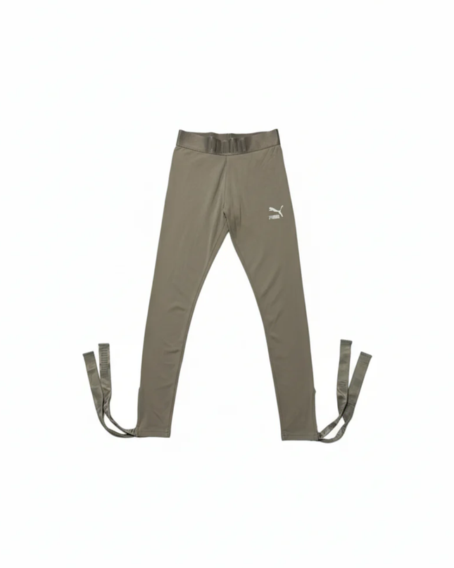 Puma Taupe Tie-Ankle Logo Leggings