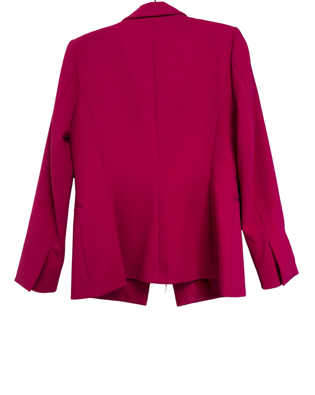 Zara Pink Satin Lapel Tailored Blazer