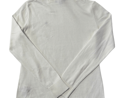 Tommy Hilfiger White Turtleneck Cotton-Blend Sweater