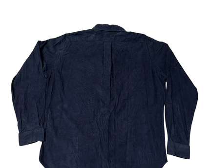 Ralph Lauren Navy Blue Corduroy Classic Fit Button-Down Shirt