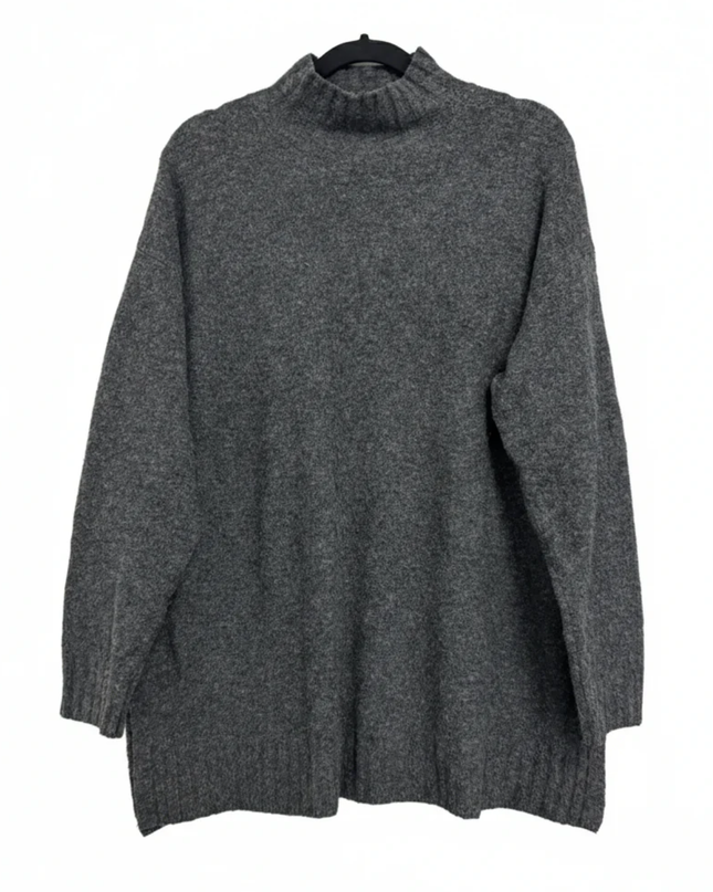 H&M Dark Grey Mock Neck Oversized Knit Sweater