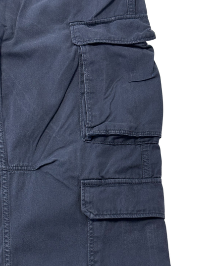 Bershka Navy Blue Multi-Pocket Cargo Pants