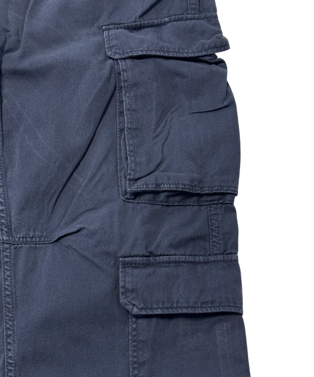 Bershka Navy Blue Multi-Pocket Cargo Pants