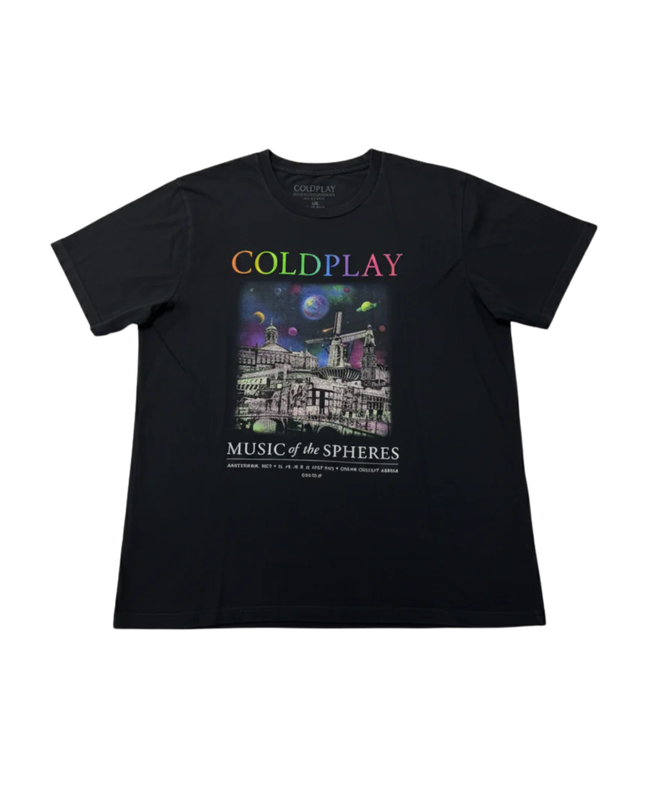 Coldplay Music Of The Spheres Tour Black Graphic T-Shirt