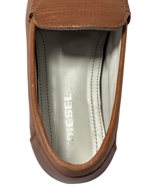 DIESEL Classic Tan Leather Driving Loafers | Brown | EU 42