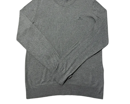 GANT Grey Cotton Cashmere Crewneck Sweater