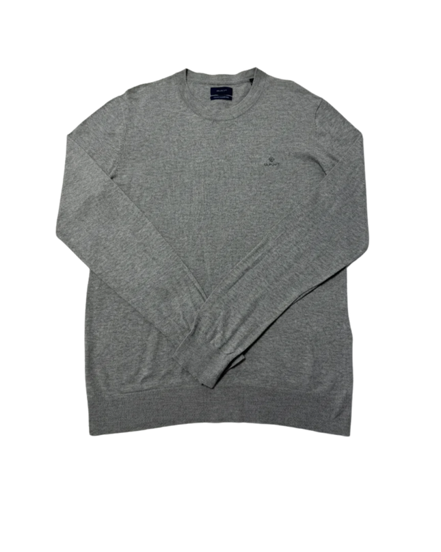 GANT Grey Cotton Cashmere Crewneck Sweater