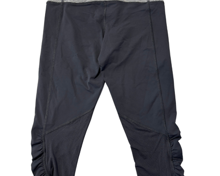 Lululemon Grey Striped Waist Ruched Crop Leggings