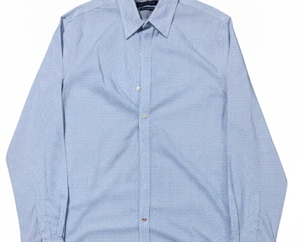 Tommy Hilfiger Light Blue Gingham Check Slim Fit Long Sleeve Shirt