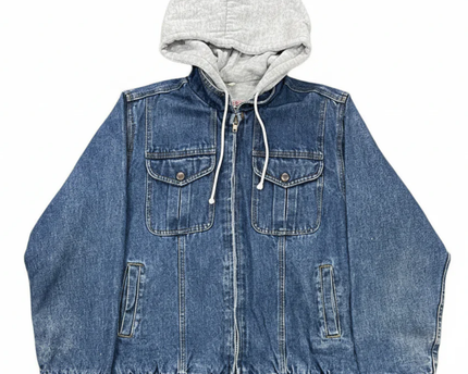 Credentials Blue Vintage Hooded Denim Jacket