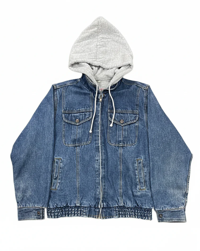 Credentials Blue Vintage Hooded Denim Jacket
