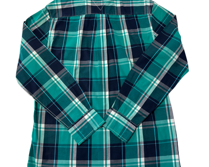 Tommy Hilfiger Green Plaid Custom Fit Long Sleeve Button-Down Shirt