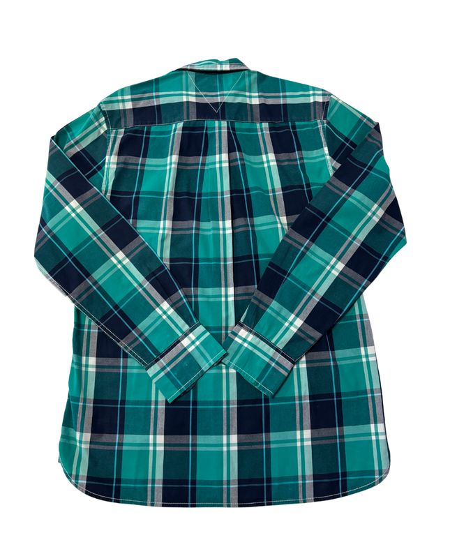 Tommy Hilfiger Green Plaid Custom Fit Long Sleeve Button-Down Shirt