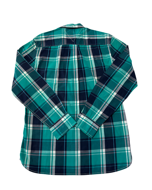 Tommy Hilfiger Green Plaid Custom Fit Long Sleeve Button-Down Shirt