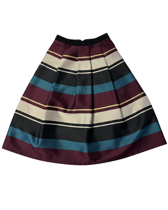 Ted Baker Multicolor Striped Pleated Midi Skirt