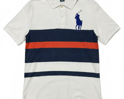Polo Ralph Lauren White Striped Big Pony Polo Shirt