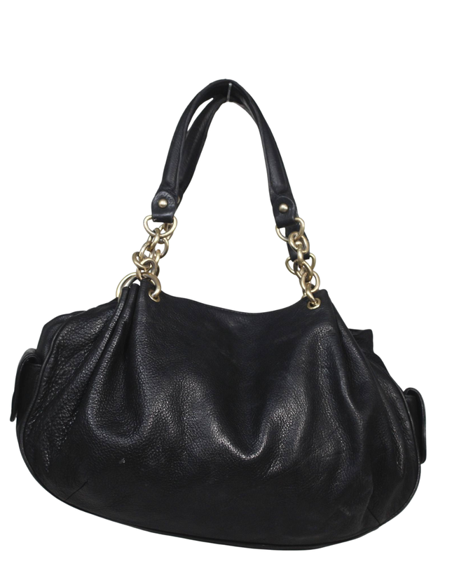 Juicy Couture Black Leather Chain Handle Shoulder Bag