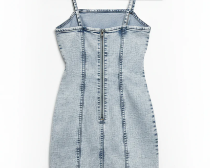 DIVIDED H&M Light Blue Acid Wash Denim Mini Dress