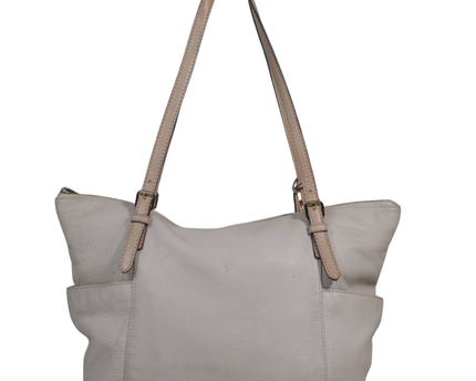 Michael Kors Beige Pebbled Leather Tote Bag