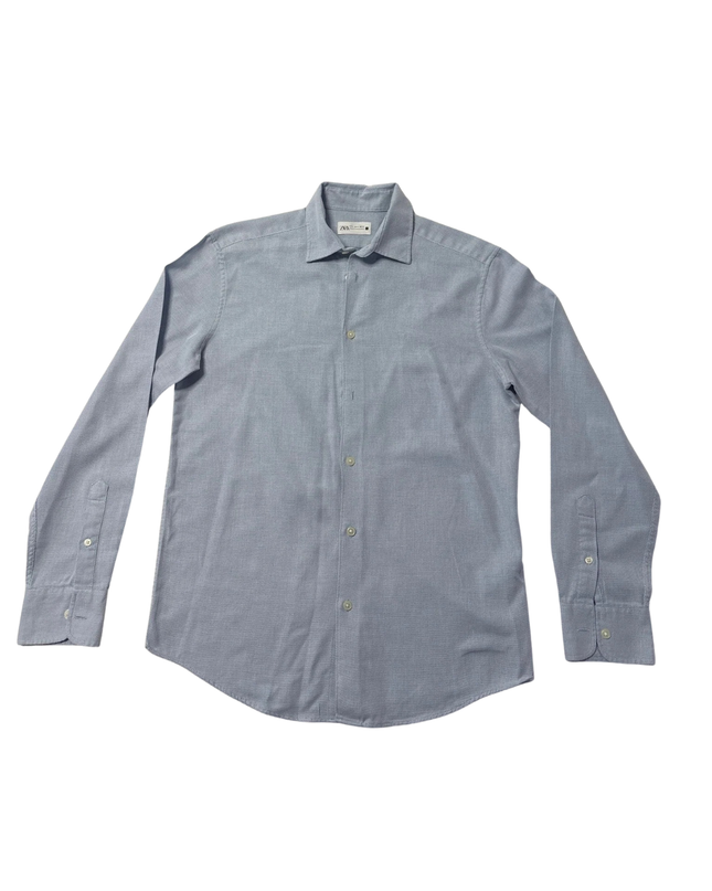 ZARA Light Blue Textured Shirt
