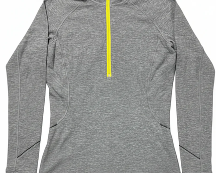 Lululemon Grey Heathered 1/2 Zip Long Sleeve Sports Top