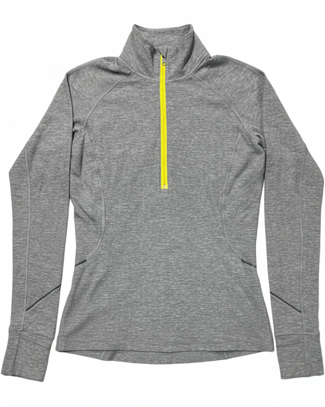 Lululemon Grey Heathered 1/2 Zip Long Sleeve Sports Top