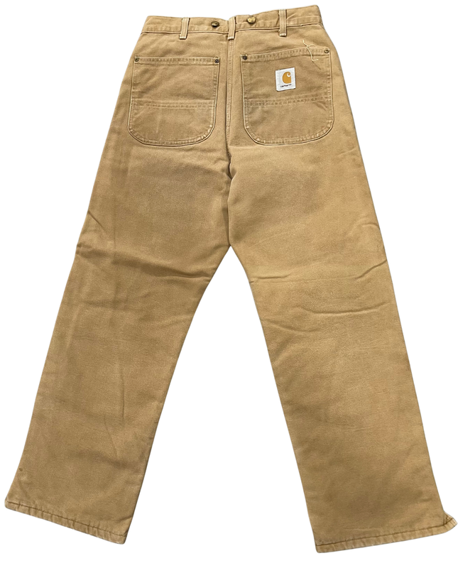 Carhartt Tan Heavyweight Canvas Flannel-Lined Utility Work Pants