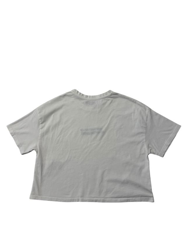 FB Sister White Mentally I Am On Another Planet Graphic Cropped Tee
