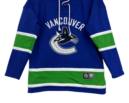 NHL Fanatics Blue Vancouver Canucks Lace-Up Sweatshirt