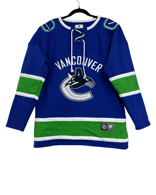 NHL Fanatics Blue Vancouver Canucks Lace-Up Sweatshirt