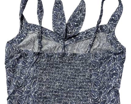 Hollister Blue Leaf Print Tie-Front Crop Top