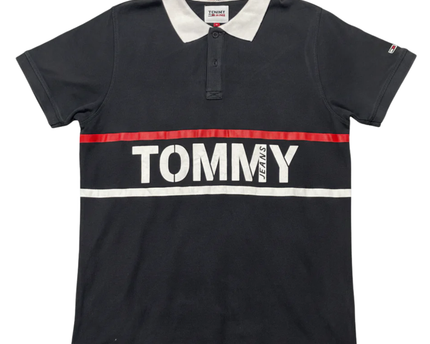 Tommy Jeans Black Graphic Logo Polo Shirt