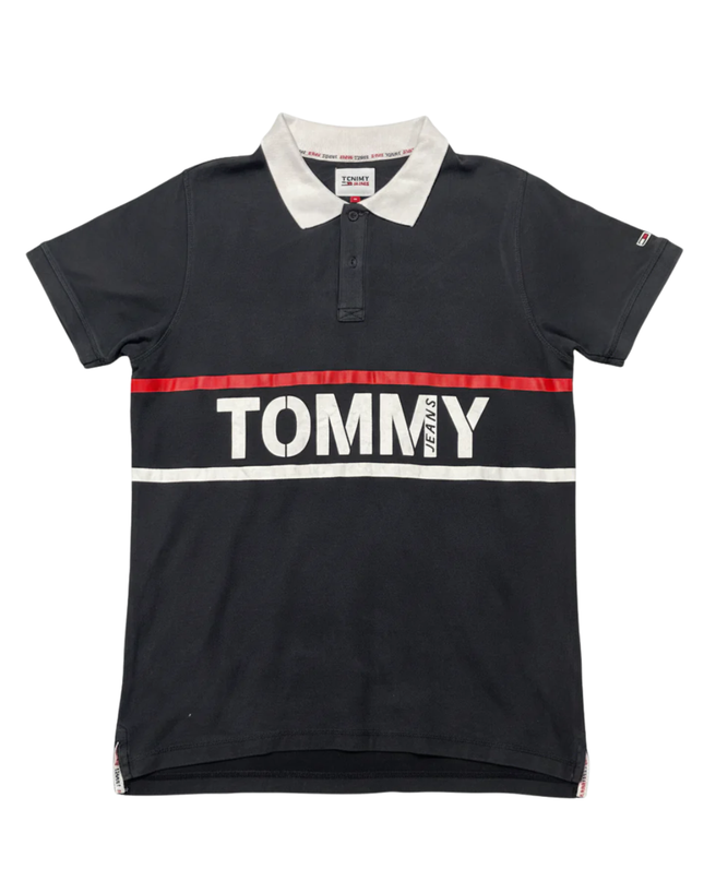 Tommy Jeans Black Graphic Logo Polo Shirt
