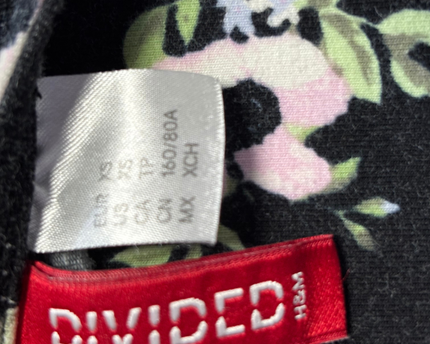 H&M Divided Black Floral Sleeveless Skater Dress