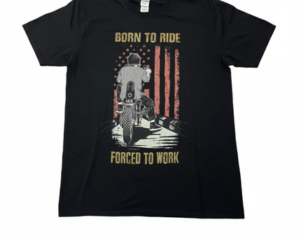 Gildan Black Born To Ride Graphic Tee