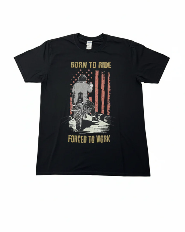 Gildan Black Born To Ride Graphic Tee