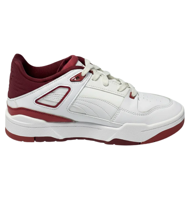 Puma White/Maroon Slipstream Retro Sneakers