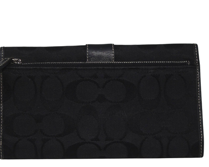 Coach Black Signature Jacquard Envelope Wallet