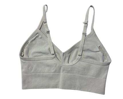 Lululemon White Seamless Ribbed Sports Bra